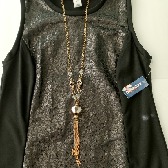 Old Navy Black Sleeveless Dress With Sequin - Picture 2 of 6